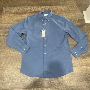 NWT Southern Tide Long Sleeve Sgrue Seersucker Sportshirt Polo